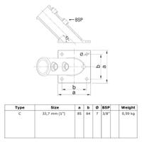 Doos Vlaggenstok-C / 33,7 mm (32 stuks)